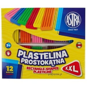 Plastelina prostokątna XXL 12 kolorów