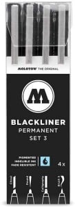 Molotow BLACKLINER Permanent Set 3 - komplet pisaków