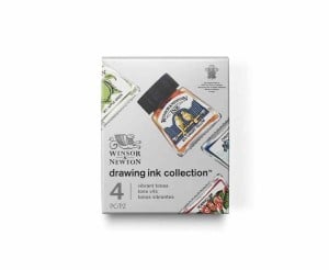 Winsor&Newton Drawing Ink Collection Vibrant Tones 4szt - komplet tuszy