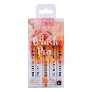 ECOLINE BRUSHPEN BEIGE PINK SET - zestaw 5 pisaków akwarelowych