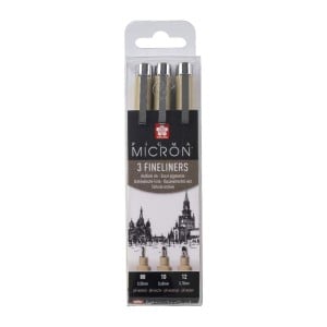 Pigma Micron Black Set 3 08-10-12# - zestaw 3 cienkopisów