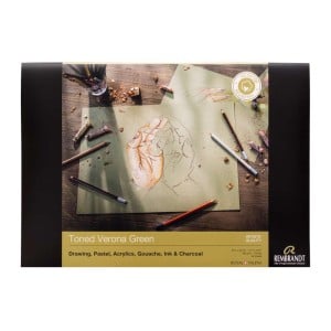 Rembrandt Tononed Verona Green 180g 50ark -blok do technik mieszanych