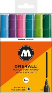 Molotow ONE4ALL 227HS 4mm Basic Set 2 - komplet 6 markerów akrylowych
