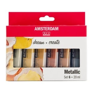 Amsterdam Acrylic Set 6x20ml METALLICS - komplet farb akrylowych
