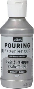 Pebeo Pouring Experience Acrylic Paint SILVER 118ml- farba akrylowa do pouringu