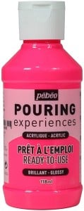 Pebeo Pouring Experience Acrylic Paint FLUO PINK 118ml- farba akrylowa do pouringu