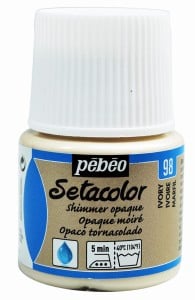 Pebeo Setacolor Shimmer 45ml IVORY - farba do tkanin z połyskiem