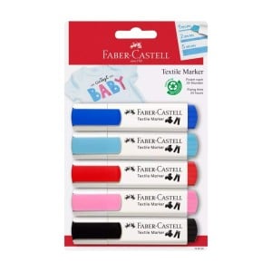 Faber Castell Textile Marker 5szt Baby Shower - markery do tkanin