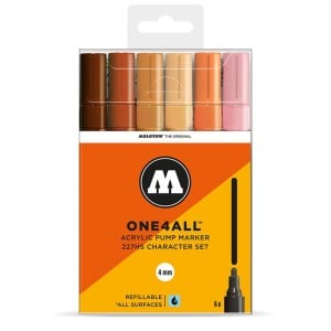 Molotow ONE4ALL 227HS 4mm Character Set - komplet 6 markerów akrylowych