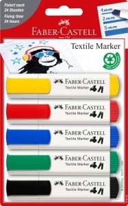 Faber Castell Textile Marker 5szt BASIC - markery do tkanin