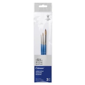 W&N Cotman Brush SH 3szt Set 2 - komplet 3 pędzli akwarelowych