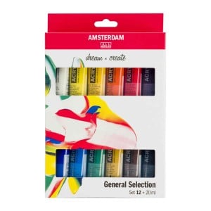 Amsterdam Acrylic Set 12x20ml GENERAL SELECTION - komplet farb akrylowych