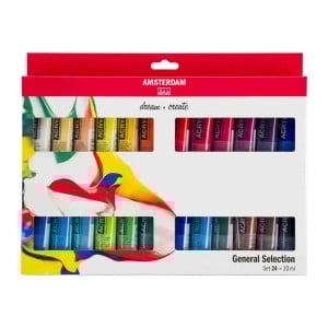 Amsterdam Acrylic Set 24x20ml GENERAL SELECTION - komplet farb akrylowych