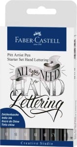 Pitt artist pen Hand Letterring STARTER SET 7 pisaków + akcesoria - komplet na start