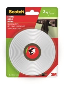 Taśma klejąca  montażowa Scotch 2 stronna 19mmx1,5m - MOCNA