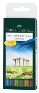 Pitt Artist Pen Brush LANDSCAPE - komplet 6 szt