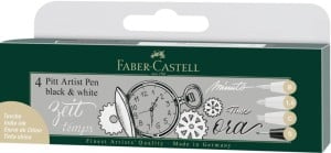 Pitt Artist Pen BLACK&WHITE Set 4 szt - komplet pisaków