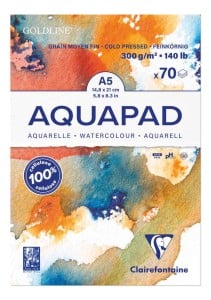 Clairefontaine Goldenline AQUAPAD CP 300g 70/50/30ark - blok akwarelowy