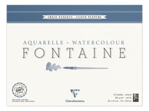 Clairefontaine "FONTAINE" 300g. RGH CLOUD 15ark. 100% bawełna - blok akwarelowy