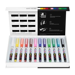 Pigment Decobrush BASIC Colors 12 kolorów - komplet akrylowych  markerów pędzelkowych
