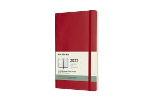 Moleskine Kalendarz 2022 Tygodniowy "Notebook" na 12 miesięcy LARGE Scarlet Red - Miękka oprawa