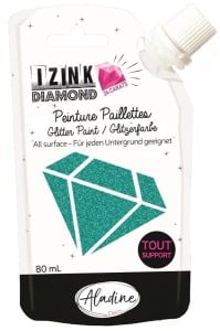IZINK Diamond Farba brokatowa HALO Turkusowa 80 ml