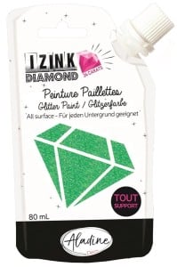 IZINK Diamond Farba brokatowa HALO Zielona 80 ml