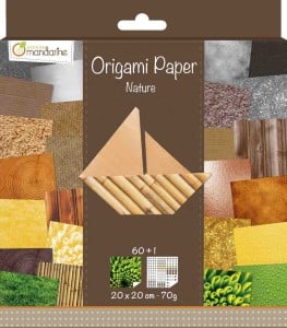 Papier do origami "Nature" 20x20 70g 60 arkuszy - mix wzorów