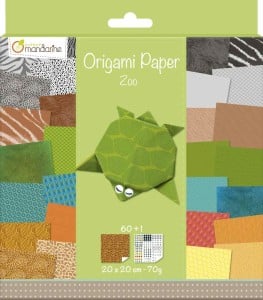 Papier do origami "ZOO" 20x20 70g 60 arkuszy - mix wzorów