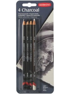 DERWENT Charcoal pencil Set 4szt - komplet węgli