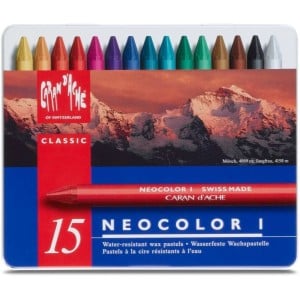 Caran D'Ache Neocolor I 15 kol. w metalowym pudełku - kredki woskowe