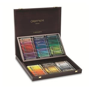 Caran D'Ache Neocolor II 84 kol. w drewnianej kasecie - komplet kredkek akwarelowych woskowych