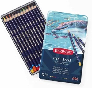 Derwent INKTENSE 12 kolorów - komplet kredek tuszowych