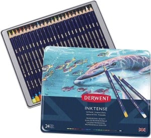 Derwent INKTENSE 24 kolory - komplet kredek tuszowych