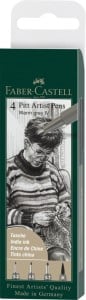 Pitt Artist Pen Warm Grey IV 4 szt - komplet cienkopisów