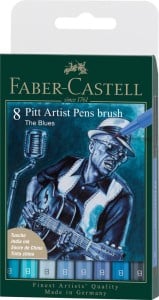 Pitt Artist Pen Brush THE BLUES - komplet 8 szt