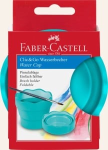 Faber Castell Składany kubek na wodę "Clic&Go" TURKUSOWY