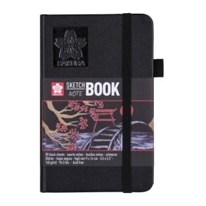 Sakura Sketch-Note Book Black 140g 80 ark - szkicownik z czarnym papierem w twardej oprawie