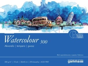 Gamma Watercolour 300g 25% bawełny CP 10 ark - blok akwarelowy