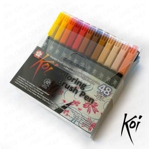 Koi Coloring Brush Pen Set 48 kol - zestaw markerów pędzelkowych