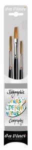 Da Vinci Lettering brush set Ox Ear (Sabeline) 3 szt - komplet pędzli do liternictwa