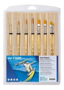 Da Vinci Junior Synthetics Brush Set 8szt + mata bambusowa - komplet 8 pędzli syntetycznych