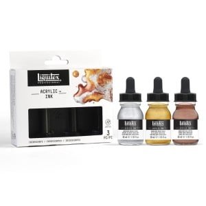 Liquitex Professional Acrylic Ink Set Iridescents 3x30ml - komplet tuszy akrylowych