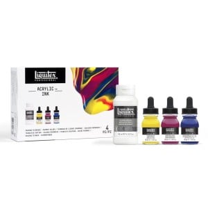 Liquitex Professional Acrylic Ink Pouring Medium Set Primary Colors - komplet tuszy akrylowych z medium do pouringu