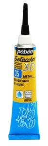 Pebeo Setacolor 3D METAL YELLOW GOLD 20ml - konturówka do tkanin