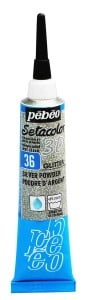 Pebeo Setacolor 3D GLITTER SILVER POWDER 20ml - konturówka do tkanin