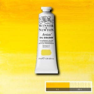 653 Transparent Yellow, farba olejna Artists' Oil Colours W&N