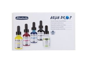 Schmincke Aqua Drop Set 5x30ml + Opaque White - komplet płynnych akwareli