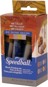 Speedball Water Solub Metallic Block Printing set 4x75ml