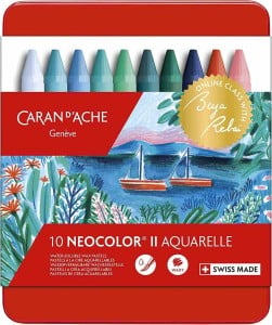 Caran D'Ache Neocolor II Beya Rebai Cold shades 10 kol. w metalowym pudełku - kredki akwarelowe woskowe